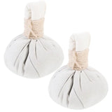 NNEOBA 2pcs Herbal Massage Pouches Spa Compress Balls White