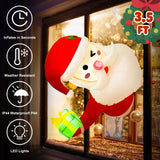 NNEOBA 3.5Ft Christmas Inflatable Santa Claus Leaning Out from Window