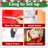 NNEOBA 3.5Ft Christmas Inflatable Santa Claus Leaning Out from Window