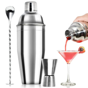 NNEOBA 6pcs Stainless Steel Cocktail Shaker Bartending Kit