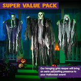 NNEOBA Halloween Hanging Grim Reapers Skeleton Ghosts Set (3-Pack)