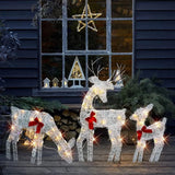 NNEOBA Lighted Christmas Reindeer and Sleigh Decoration