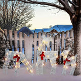 NNEOBA Lighted Christmas Reindeer and Sleigh Decoration