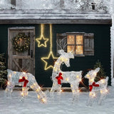 NNEOBA Lighted Christmas Reindeer and Sleigh Decoration