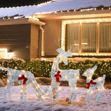 NNEOBA Lighted Christmas Reindeer and Sleigh Decoration