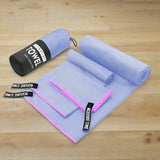NNEOBA 3 Piece Towel Set for Fitness & Bath (Purple)