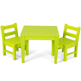 NNECW 3-Piece All-Weather Kids Table &amp; Chairs Set for Home &amp; Backyard-Green