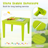 NNECW 3-Piece All-Weather Kids Table &amp; Chairs Set for Home &amp; Backyard-Green