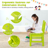 NNECW 3-Piece All-Weather Kids Table &amp; Chairs Set for Home &amp; Backyard-Green