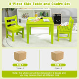 NNECW 3-Piece All-Weather Kids Table &amp; Chairs Set for Home &amp; Backyard-Green