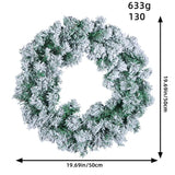 NNEOBA Christmas Snow Wreath Rattan Garland for Door Decoration (50cm)