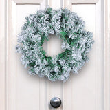 NNEOBA Christmas Snow Wreath Rattan Garland for Door Decoration (50cm)