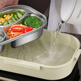 NNEOBA 1000ml 304 Stainless Steel Insulated Lunch Box Beige