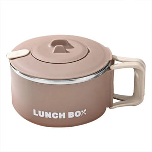 NNEOBA 1200ml 304 Stainless Steel Noodle Bowl with Lid Brown