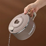 NNEOBA 1200ml 304 Stainless Steel Noodle Bowl with Lid Brown