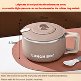 NNEOBA 1200ml 304 Stainless Steel Noodle Bowl with Lid Brown
