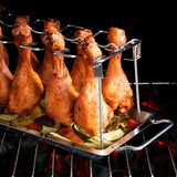 NNETM Stainless Steel Chicken Leg & Wing Rack