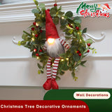 NNETM Christmas Gnome Wreath LED Wall Hanging Decor