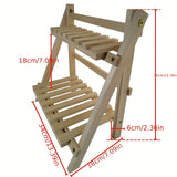 NNETM Organize in style with this sturdy wooden double-layer trapezoidal storage rack