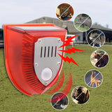 NNETM Solar-Powered Security Alarm Light with 129dB Gunshot and Dog Barking Sounds