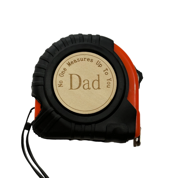 NNETM Unique 'No One Measures Up' Wooden Tape Measure – Orange Metal Lock