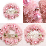 NNEOBA Christmas Wreath with Rose Gold Ornaments for Door