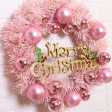 NNEOBA Christmas Wreath with Rose Gold Ornaments for Door