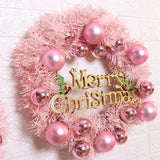 NNEOBA Christmas Wreath with Rose Gold Ornaments for Door