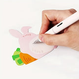 NNETM Pink Bunny Lollipop Paper Cards Easter Decorations (50pcs)