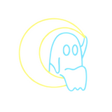 NNEOBA Moon Ghost LED Neon Sign for Halloween Decor