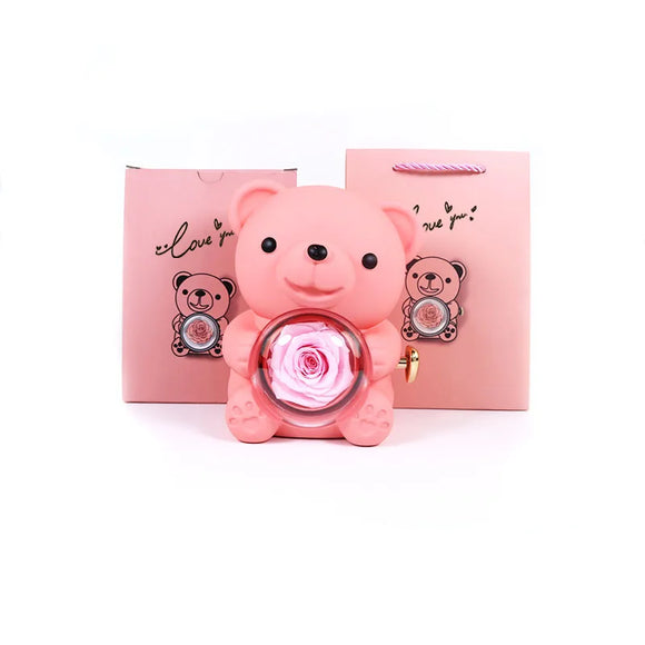 NNEOBA Eternal Rose Teddy Bear Jewelry Box Gift