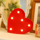 NNETM Red Heart-Shaped LED Night Light Table Lamp