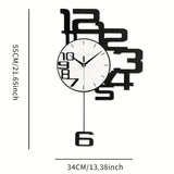 NNETM Modern Minimalist Metal Wood Wall Clock