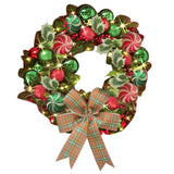 NNEOBA Christmas Vine Wreath with Red Bowknot and Bells