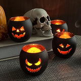NNETM 6-Piece Table Centerpiece Set – Black & Gold Glass Candle Holders