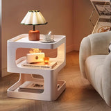 NNETM Tiered Shelf Bedside Table - White