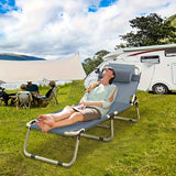 NNETM Portable Folding Bed – Heavy-Duty Steel Frame Camping Cot with Gray Fabric