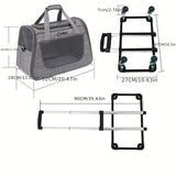 NNETM Pet Rolling Carrier with Detachable Wheels
