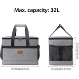 NNEOBA 32L Soft Cooler Bag with Hard Liner for Outdoor (Grey)