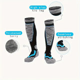 NNETM Warmth Trek: Over-the-Knee Thermal Socks - Blue, US Size 7-10