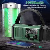 NNETM 10000mAh Solar-Powered Emergency Radio with Flashlight