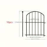 NNETM Decorative Metal Garden Fence for Outdoor Borders (10-Pack)