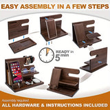 NNETM Wooden Phone & Watch Holder, Key & Wallet Organizer