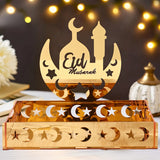 NNETM Golden Acrylic Eid Moon Star Dessert Tray