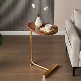 NNETM Crafted with precision, this wood grain side table is a work of art