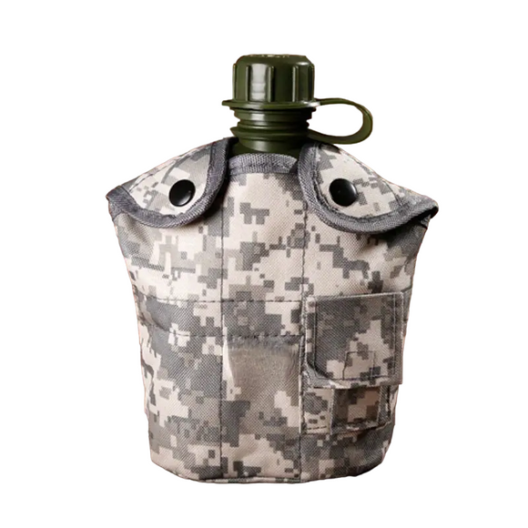 NNETM Tactical Camping Kettle: 3-in-1 Thermal Insulation, ACU Digital Camo, 1L Capacity