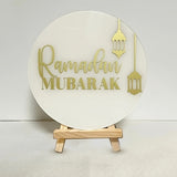 NNETM Acrylic Eid Mubarak Table Decor Signs (2pcs)