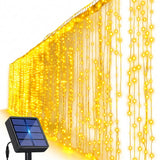 3×3M Blue Solar Curtain Fairy Lights 300 LEDs with 12 Lighting Modes