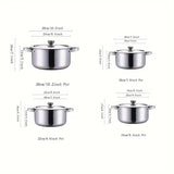 NNETM Premium 8-Piece Stainless Steel Pot Set - Heavy-Duty