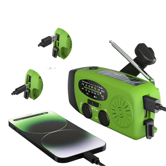 NNETM Portable Emergency Radio with Power Bank & Flashlight